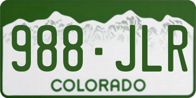 CO license plate 988JLR