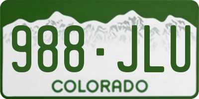 CO license plate 988JLU