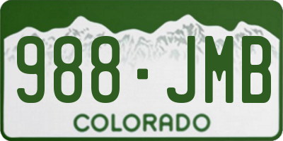 CO license plate 988JMB