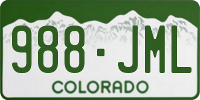 CO license plate 988JML