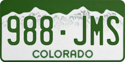 CO license plate 988JMS