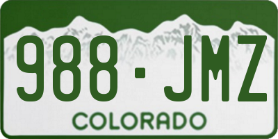 CO license plate 988JMZ