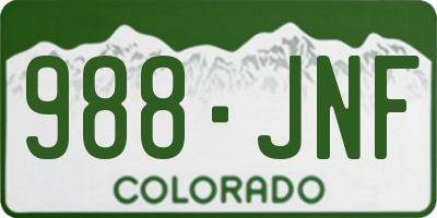 CO license plate 988JNF