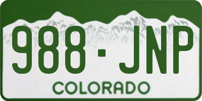 CO license plate 988JNP