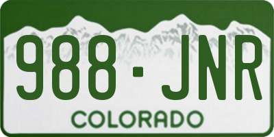 CO license plate 988JNR