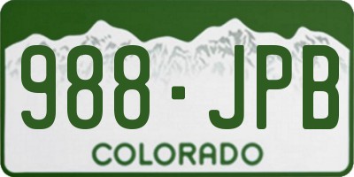 CO license plate 988JPB