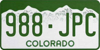 CO license plate 988JPC