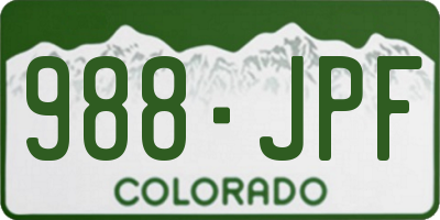 CO license plate 988JPF