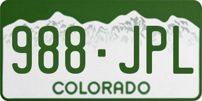 CO license plate 988JPL