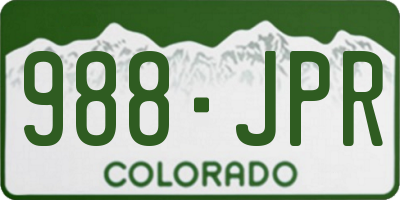 CO license plate 988JPR