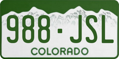 CO license plate 988JSL