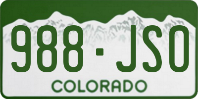 CO license plate 988JSO