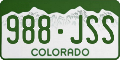 CO license plate 988JSS
