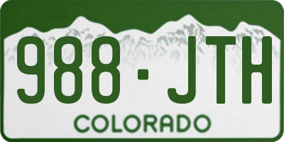 CO license plate 988JTH