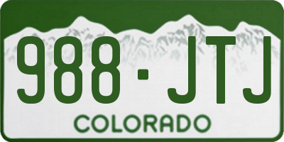 CO license plate 988JTJ