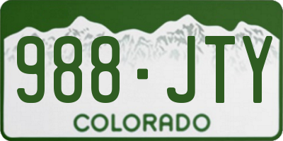 CO license plate 988JTY