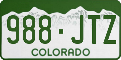 CO license plate 988JTZ