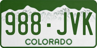 CO license plate 988JVK