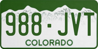 CO license plate 988JVT