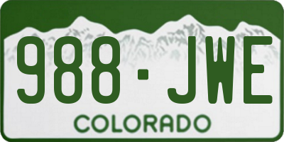CO license plate 988JWE