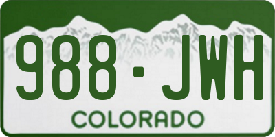 CO license plate 988JWH