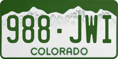 CO license plate 988JWI
