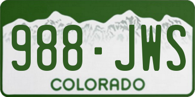 CO license plate 988JWS