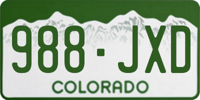 CO license plate 988JXD