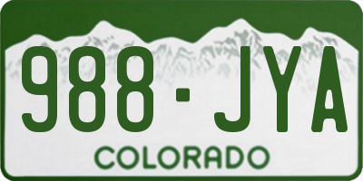 CO license plate 988JYA