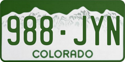 CO license plate 988JYN