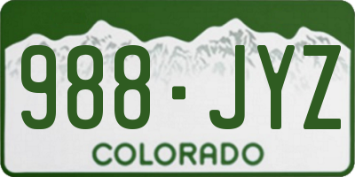 CO license plate 988JYZ