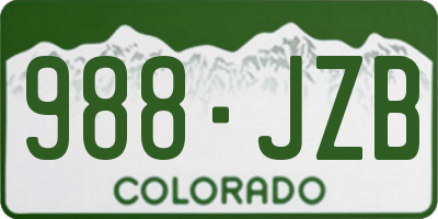 CO license plate 988JZB