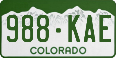 CO license plate 988KAE