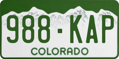 CO license plate 988KAP