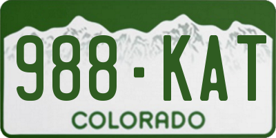 CO license plate 988KAT