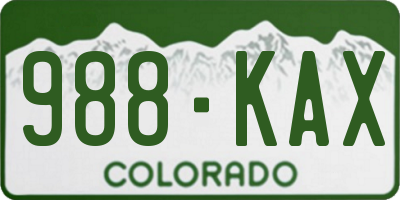 CO license plate 988KAX