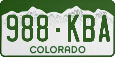 CO license plate 988KBA