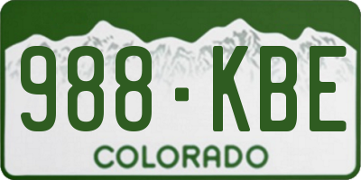 CO license plate 988KBE