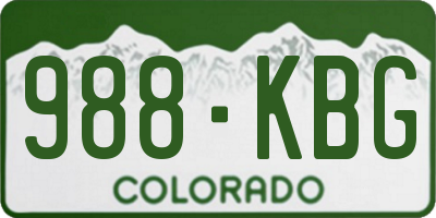 CO license plate 988KBG