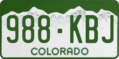 CO license plate 988KBJ