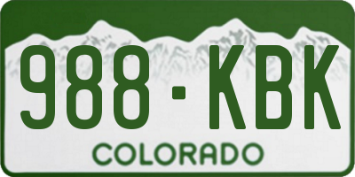 CO license plate 988KBK