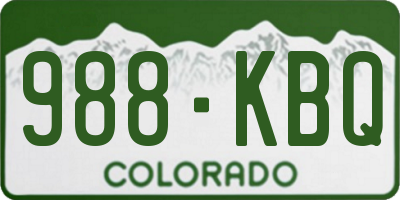 CO license plate 988KBQ