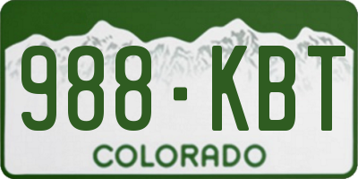 CO license plate 988KBT