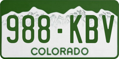 CO license plate 988KBV