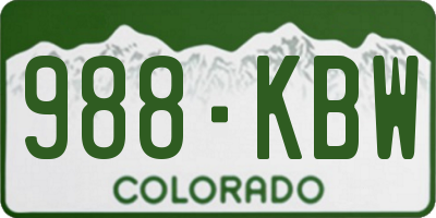 CO license plate 988KBW