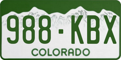 CO license plate 988KBX