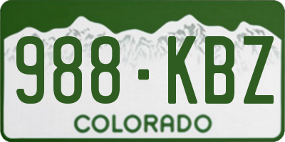 CO license plate 988KBZ