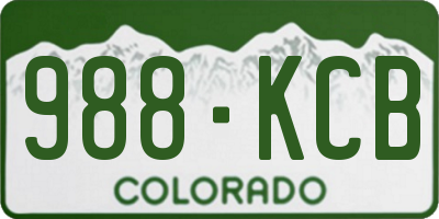 CO license plate 988KCB