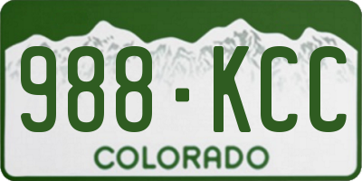 CO license plate 988KCC
