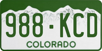 CO license plate 988KCD